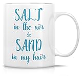 in the air & sand in my hair beach lovers 11 oz ceramic coffee