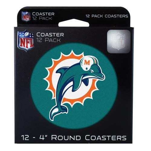 商品nfl miami dolphins pulpboard coasters, set of 12
