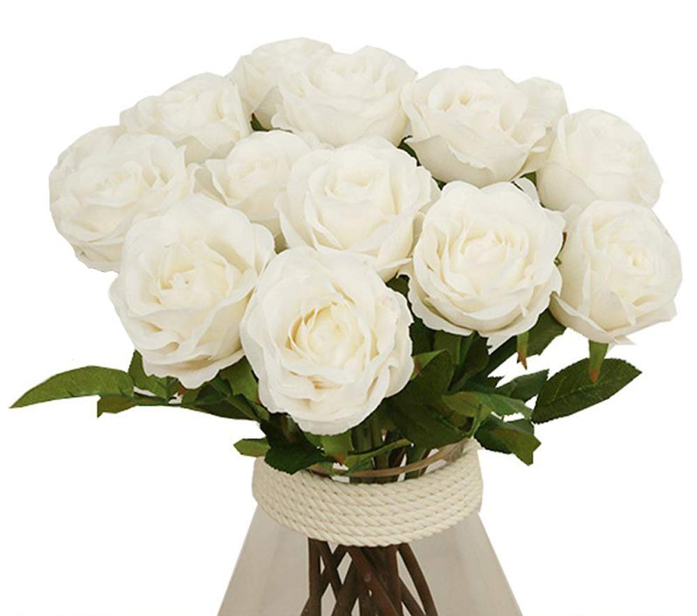婴儿* /gypsophila 婚礼装饰白色真实触感 pu 花 玫瑰白色 white-rose