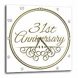 3drose 31st anniversary gift - gold text for celebrating wedding