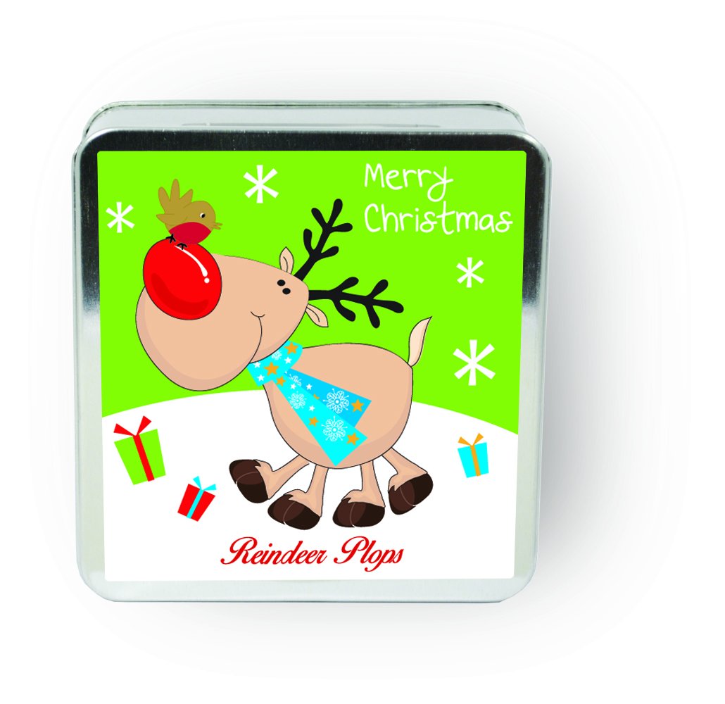 farrahs of harrogate merry christmas flat tin reindeer plops
