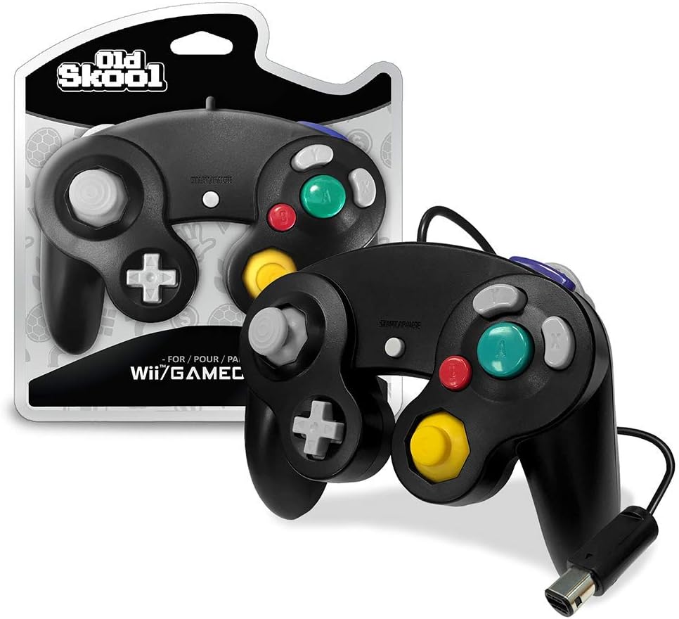 old skool gamecube/wii 兼容控制器 - 黑色