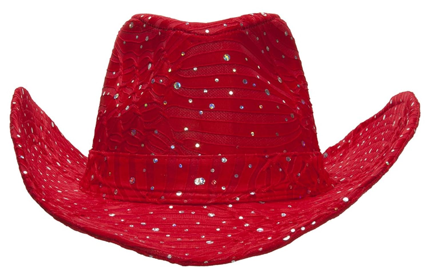 womens glitter sequin trim cowboy hat 红色 均码