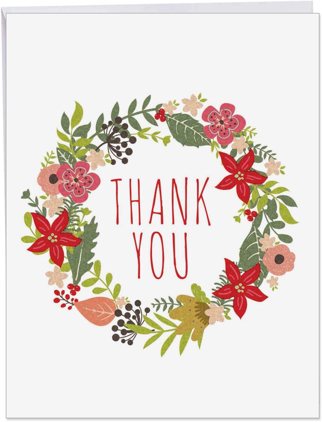 cheery floral wreaths filled with colorful blooms with envelope