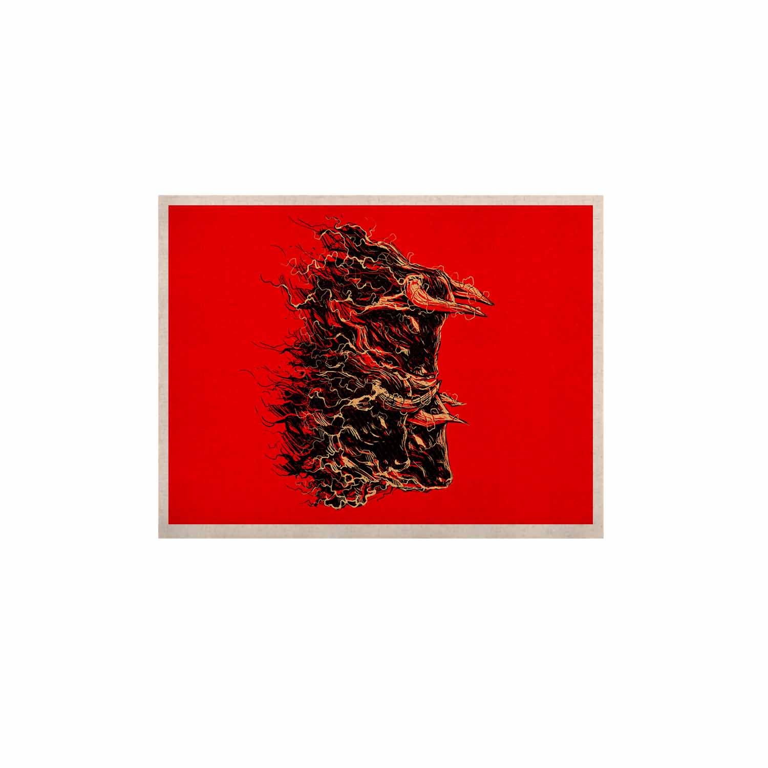 kess inhouse barmalisirtb"bull" 红色抽象 kess naturals 帆布画(不