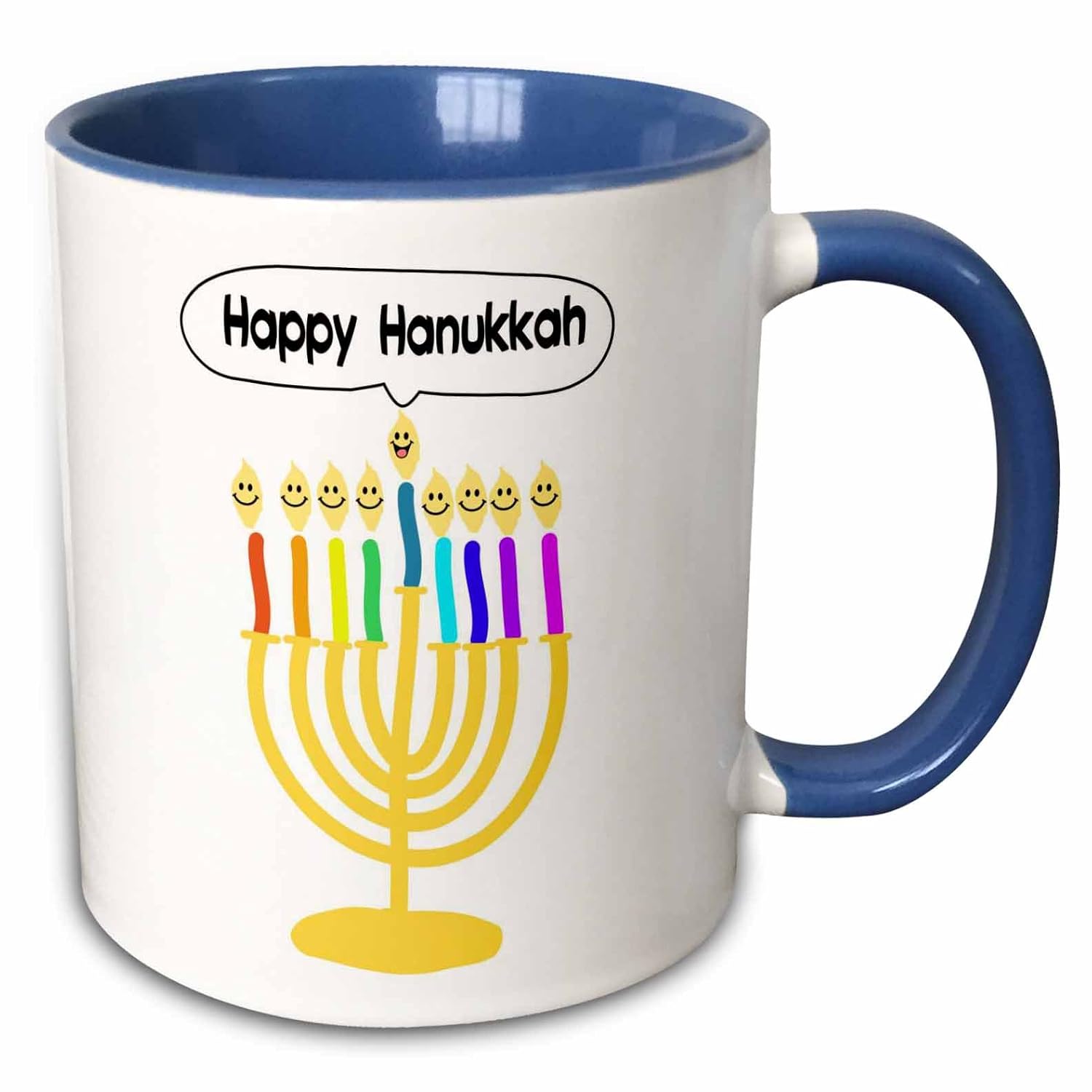 hanukkah 笑脸 menorah–可爱卡通适用于光明假期 chanukkah hanukah