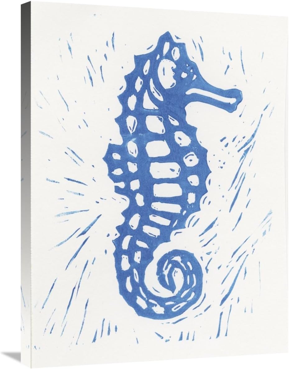 global gallery courtney prahl,海洋生物海马蓝帆布艺术品,60.