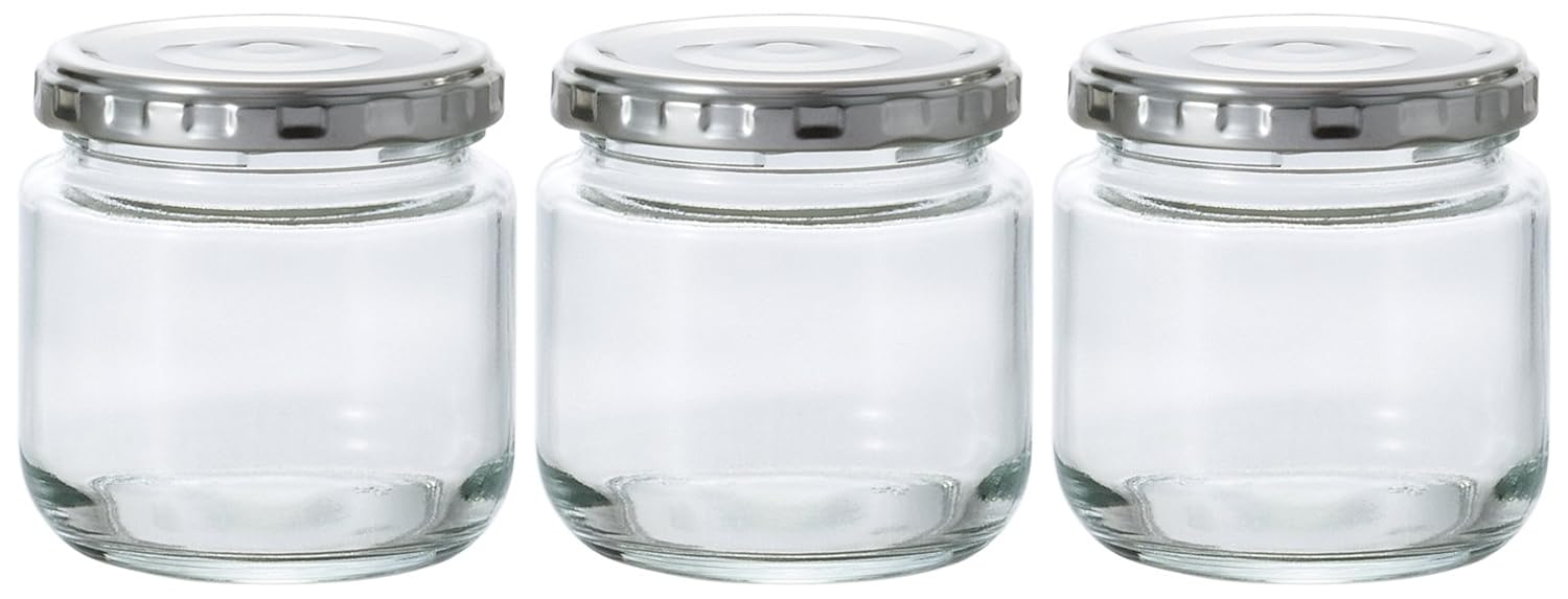 阿德利亚 玻璃 储存瓶 190ml 麻花瓶盖容器 3个一套 日本制造 m-6521