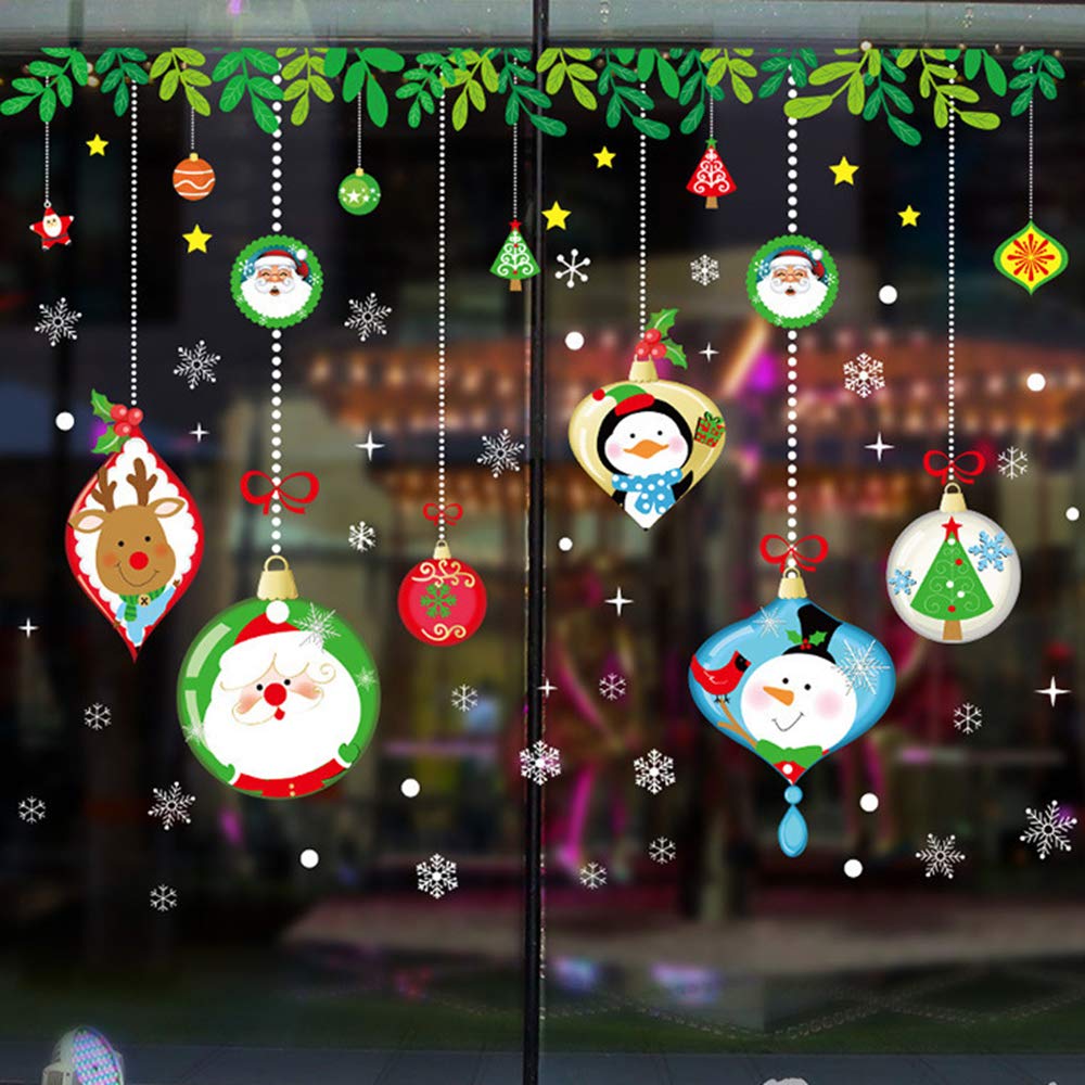 wmdecal merry christmas happy year 2019 即剥即贴窗户贴纸可移除
