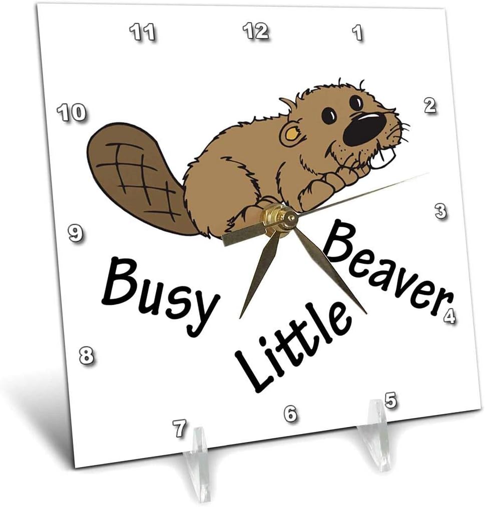 3drose dc_123041_1 busy little beaver desk clock, 6 by 6