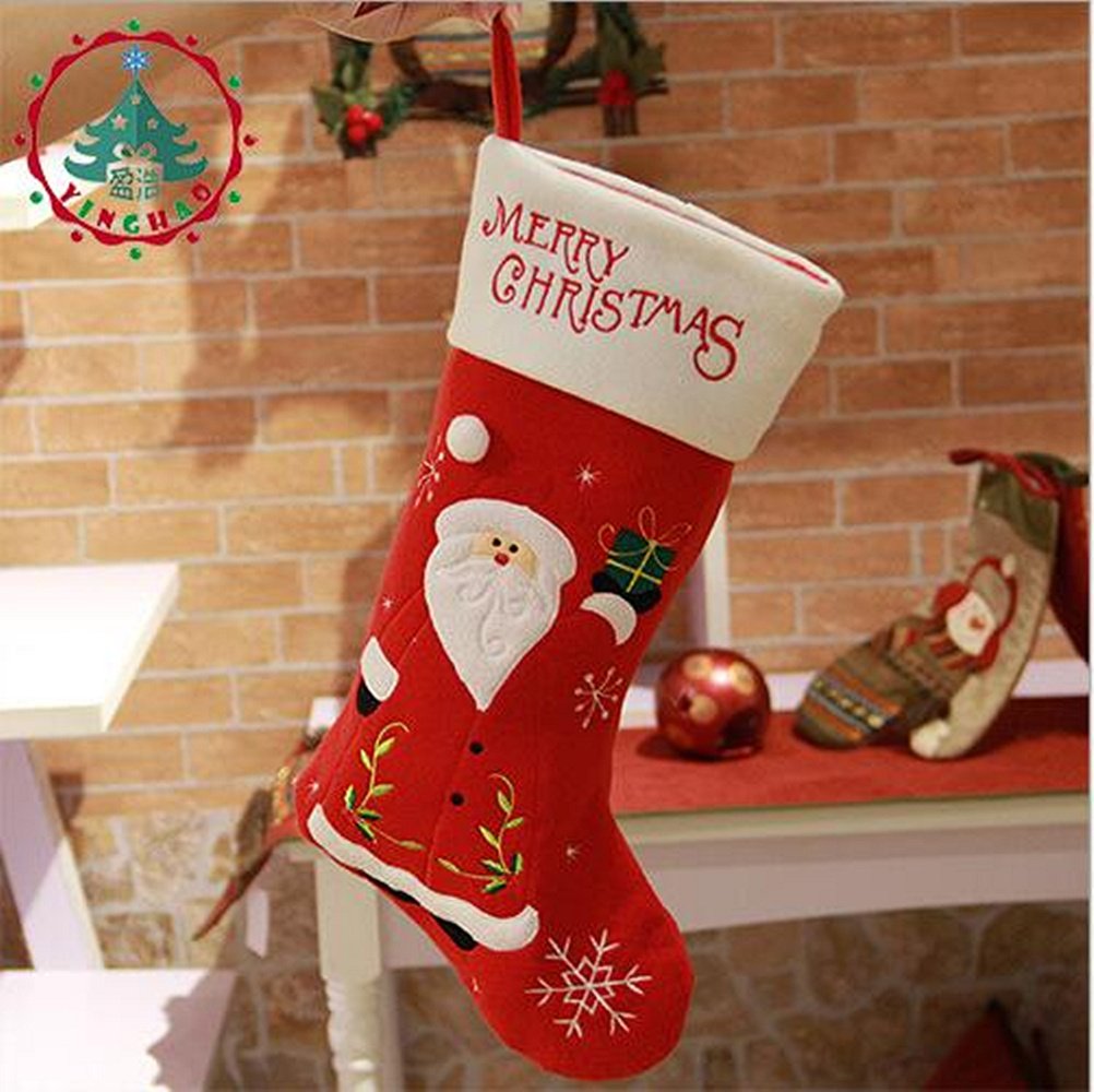b-g 18 luxury knit christmas stockings with cute 3d xmas santa
