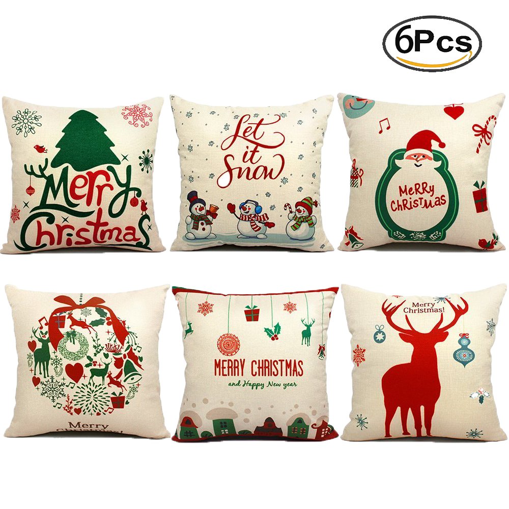 christmas pillows covers 18 x 18 christmas décor santa claus