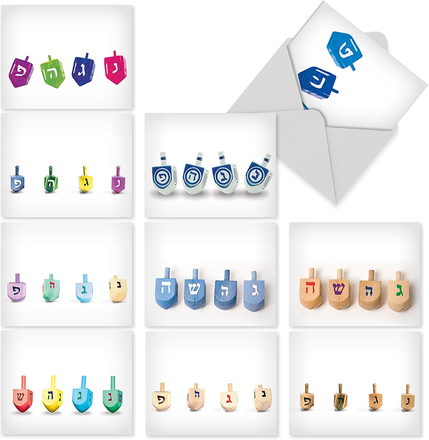 带信封 10 assorted hanukkah cards (m5008) 10 assorted hannukah
