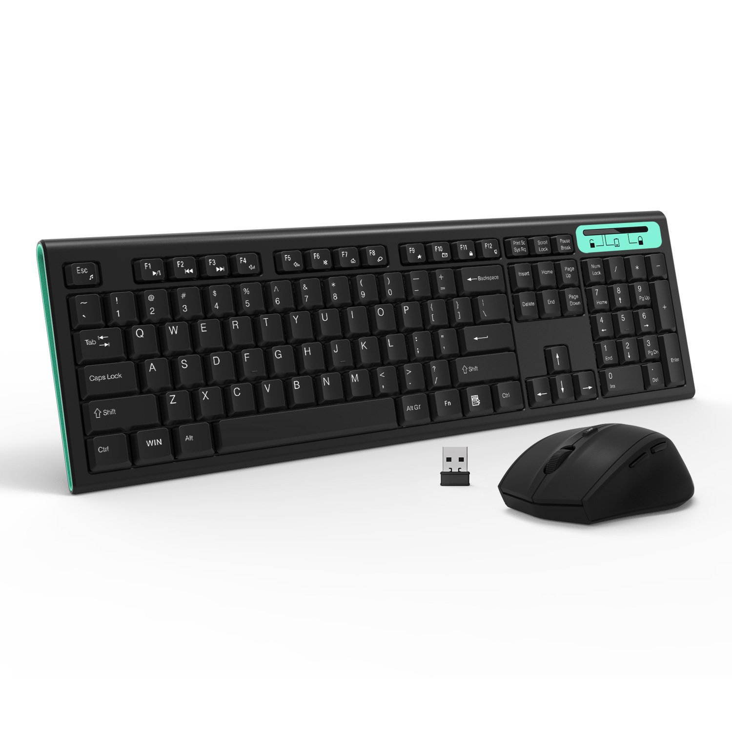 4ghz 无线键盘鼠标组合无声 适用于 pc 台式机笔记本电脑 wind