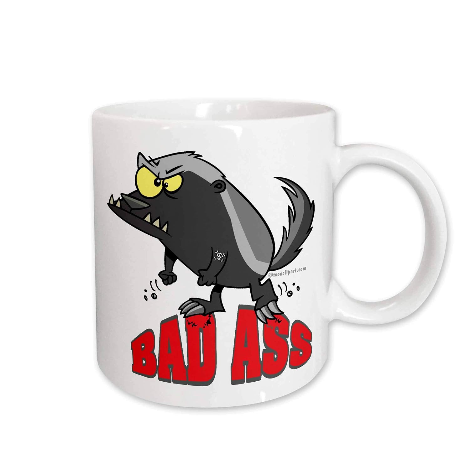 mug_103845_2 badass bad ass honey badger cartoon ceramic mug, 15