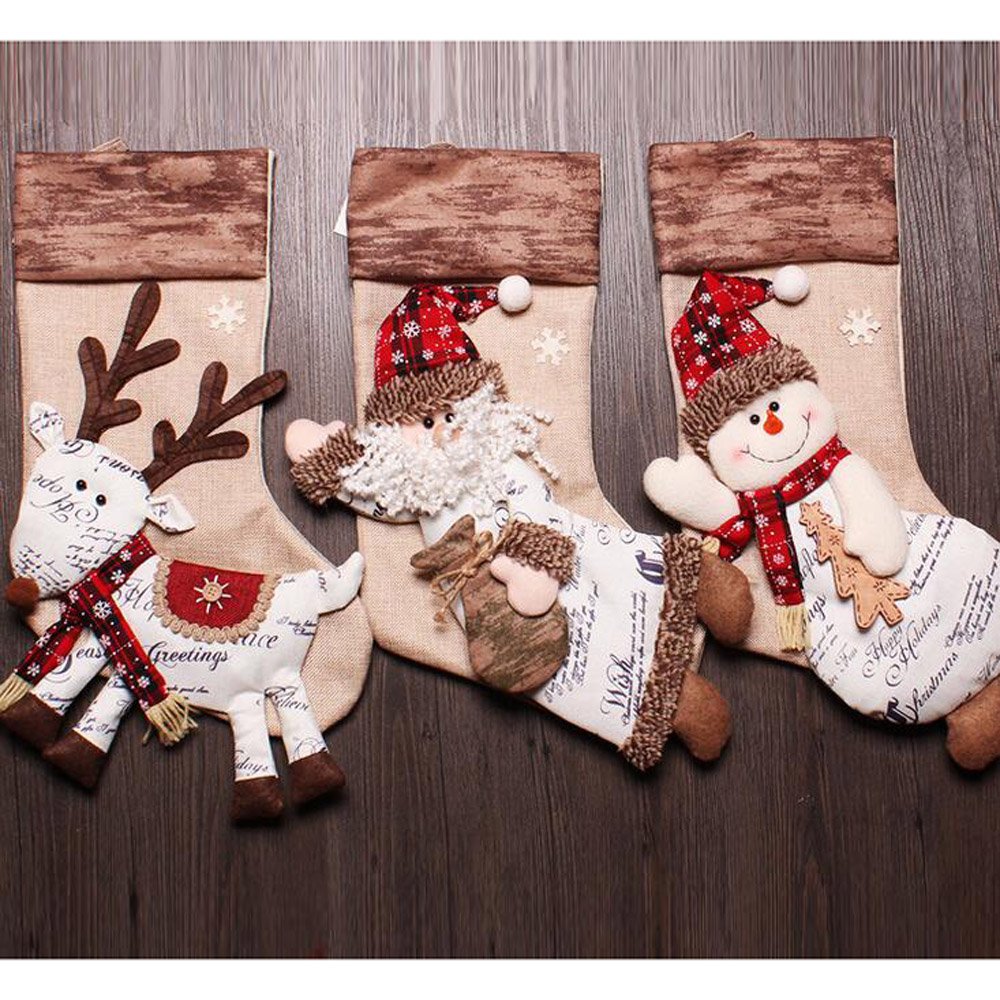pcs - classics 3d christmas stockings gift candy stockings santa