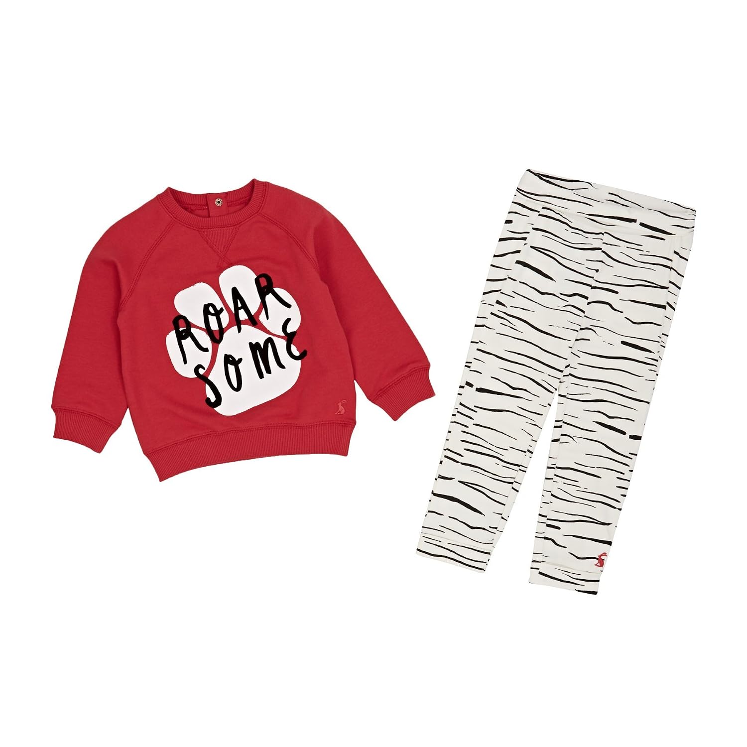 joules roar some 2 pc baby outfit, red/white stripe, 6/9m