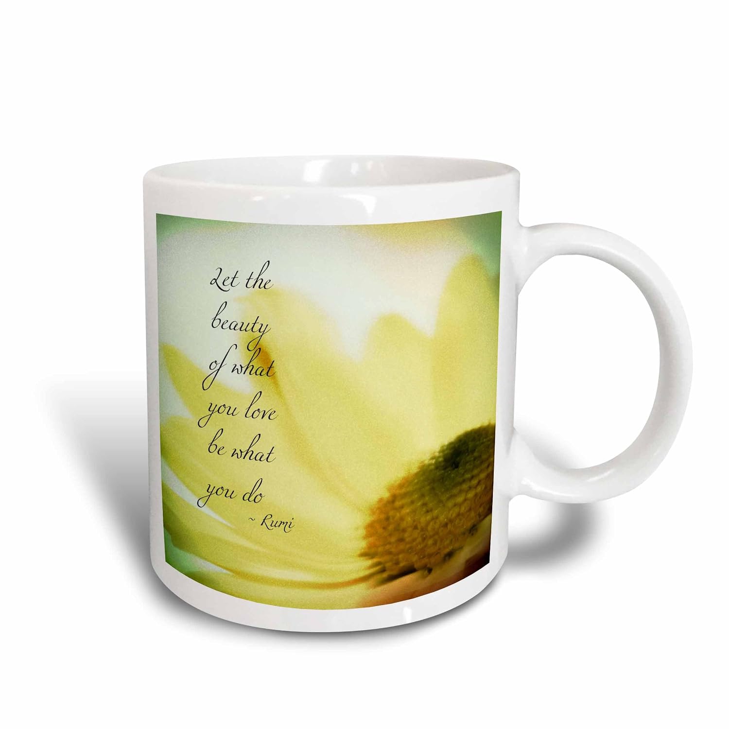 rumi–花–马克杯 黄色/白色 11-oz two-tone yellow mug
