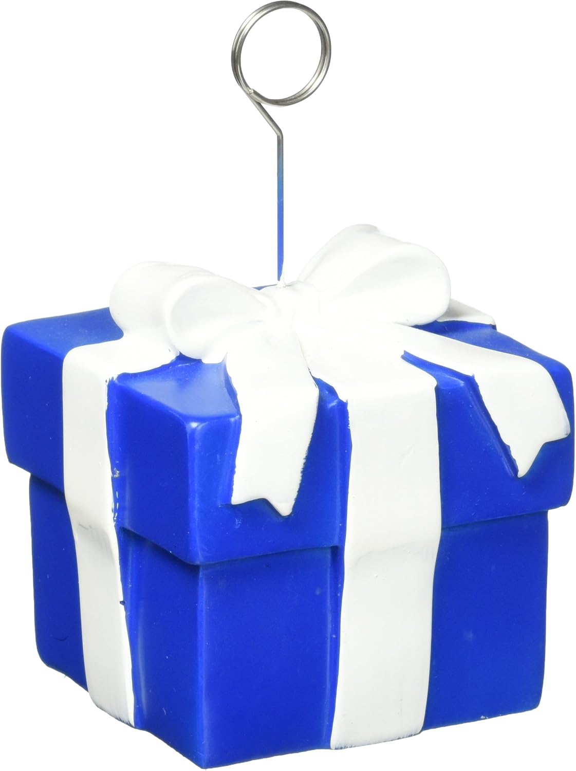 blue gift box photo/balloon holder party accessory (1 count)