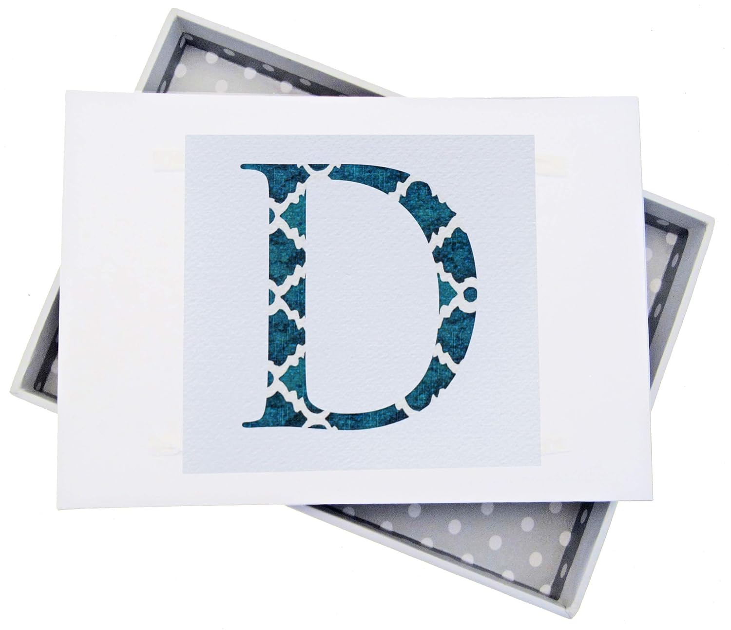 white 棉卡片字母,迷你相册,大写字母 d,白板,多色,12.5 x 17.5 x 2.