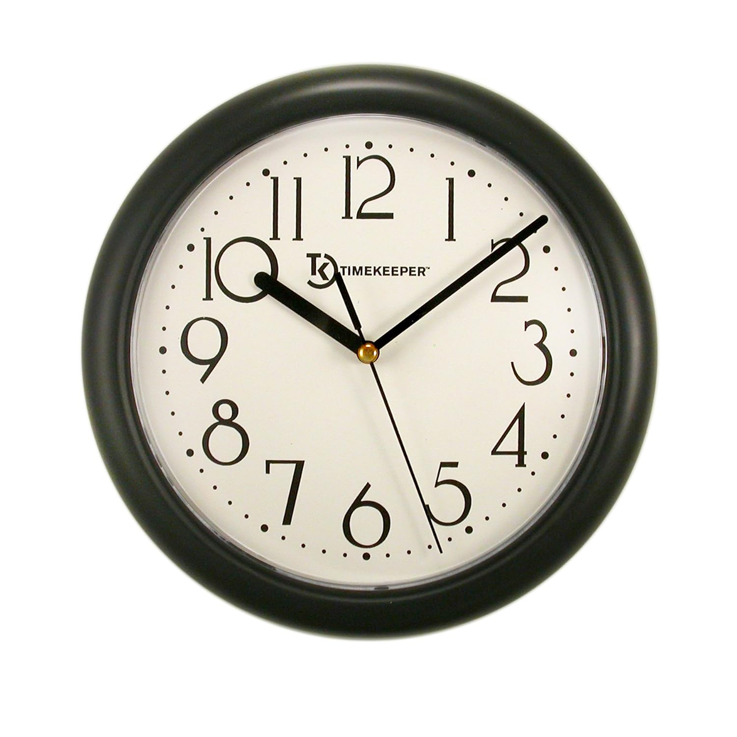 timekeeper round chester resin case clock with white dial, 9