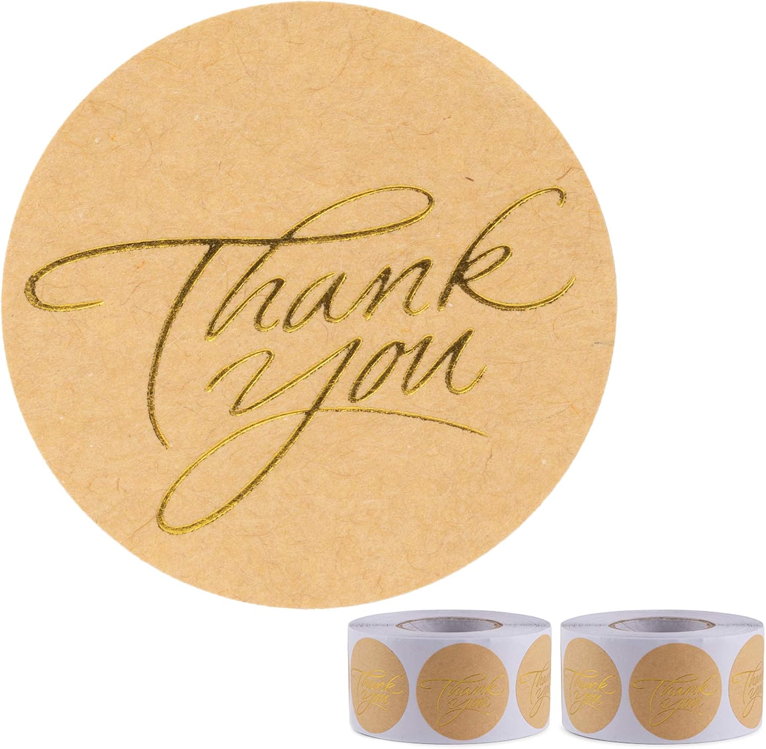 thank you stickers 牛皮纸圆形铝箔易拉粘合铝箔标签 (1000)