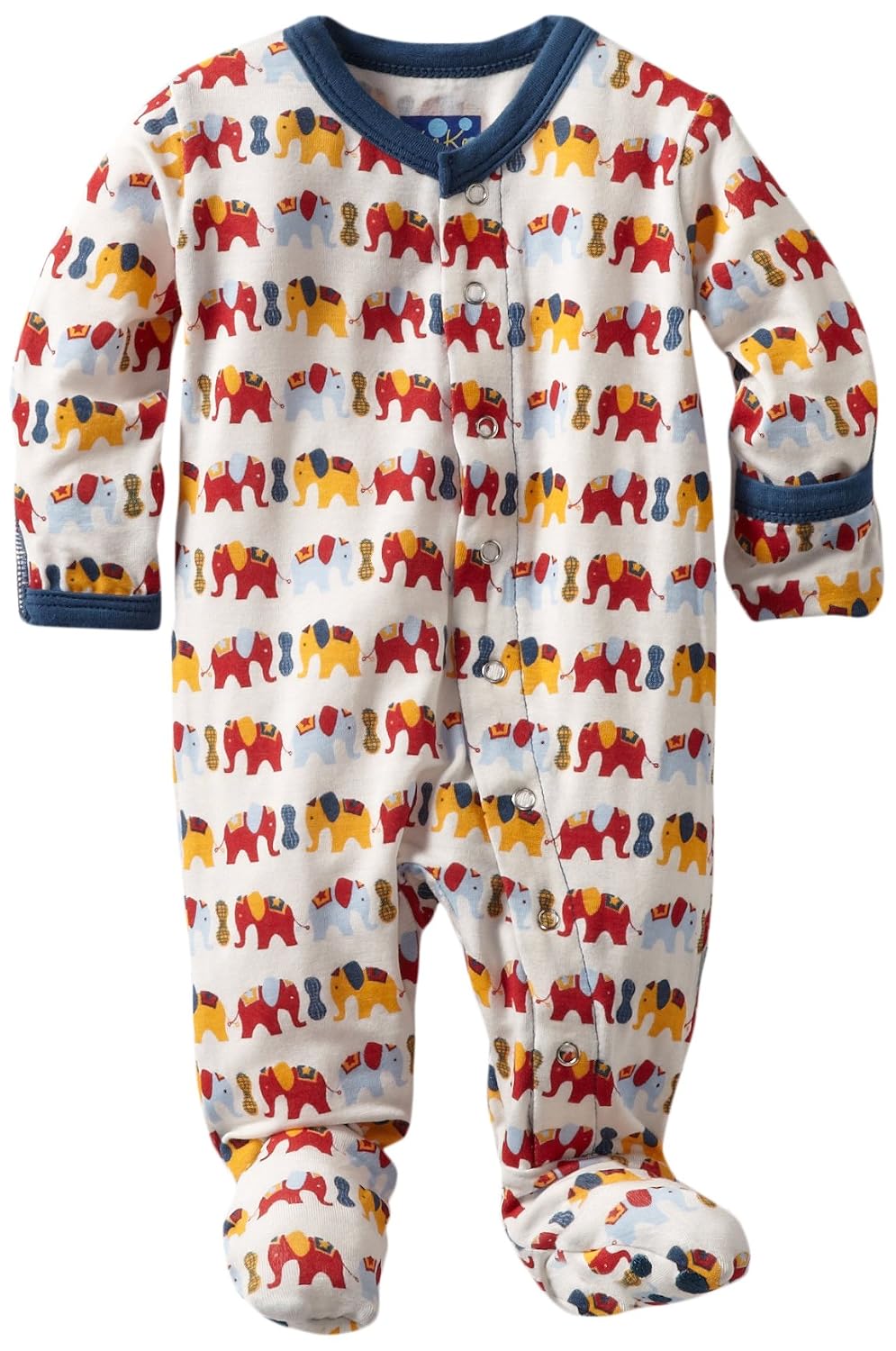 kickee pants baby-boys infant solid footie boy elephant 2t