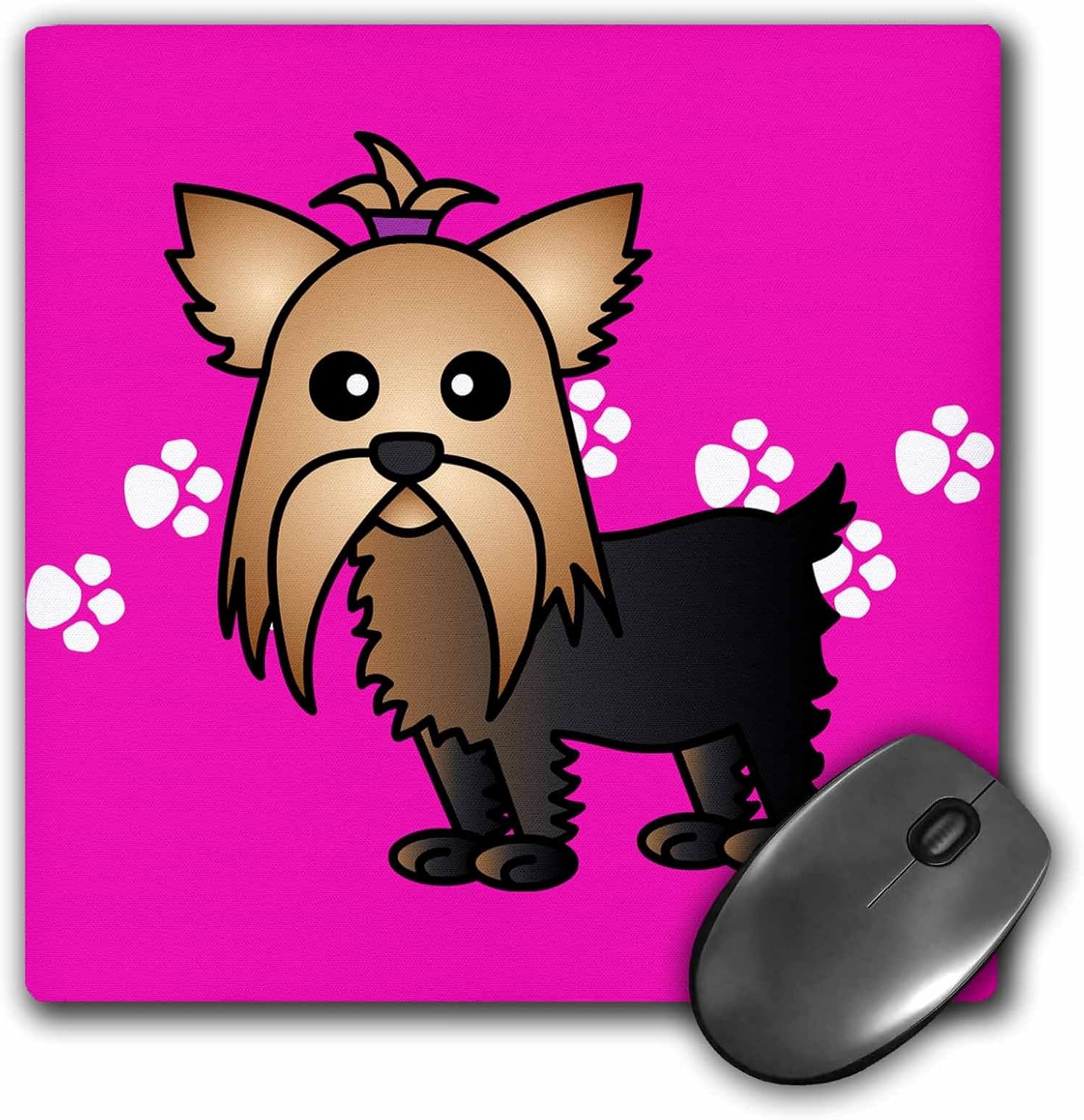 3d 玫瑰哑光鼠标垫 - 8 x 8 cute yorkshire terrier yorkie pink