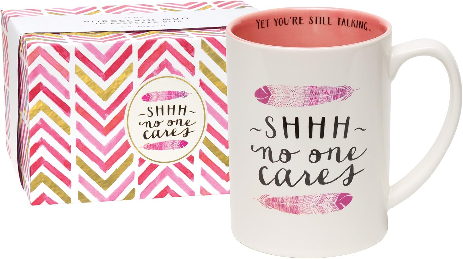 gibson shhhh no one cares gift boxed porcelain coffee mug