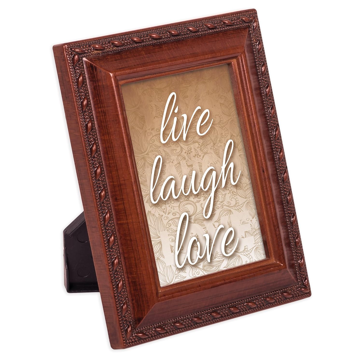 cottage garden live laugh love 2 x 3 木纹表面压花绳磁性小相框