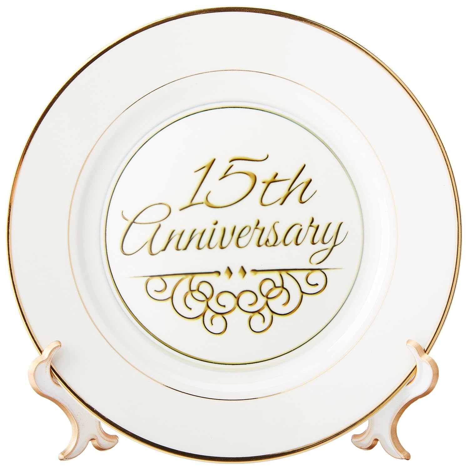 3drose cp_154457_1 15 周年纪念礼物 - 金色文字庆祝婚礼周年纪念日
