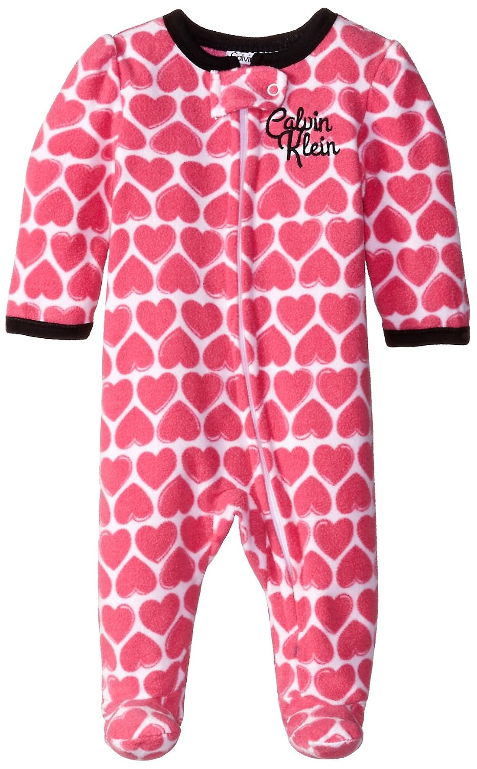calvin klein baby-girls newborn pink heart print microfleece