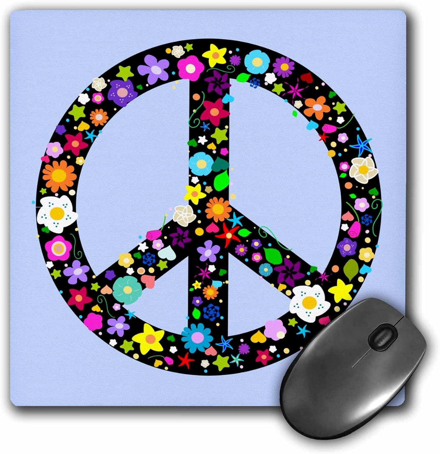 3d 玫瑰哑光鼠标垫 - 8 x 8 floral peace symbolflowery hippy or