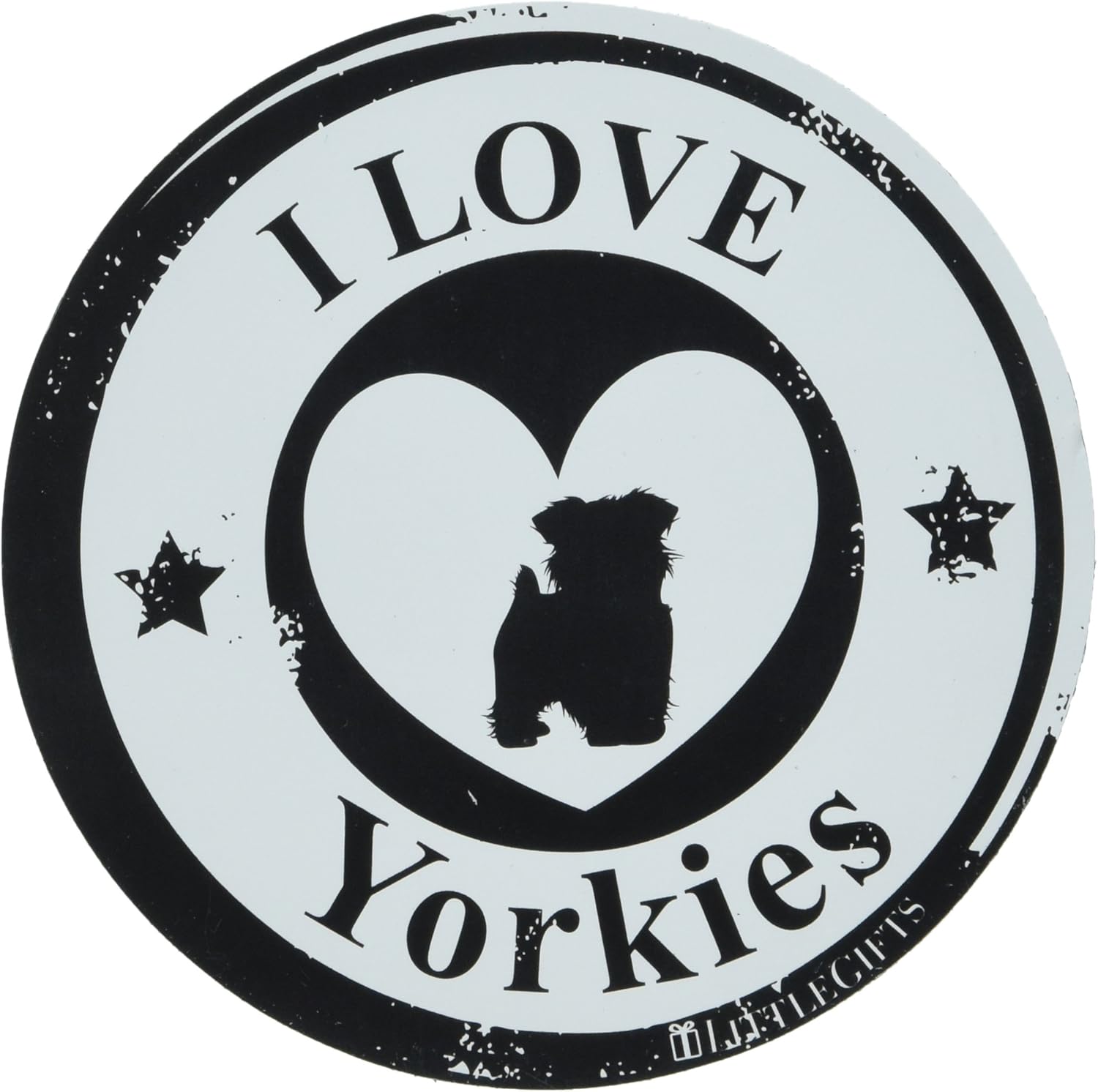 littlegifts yorkiecircle circle car magnet