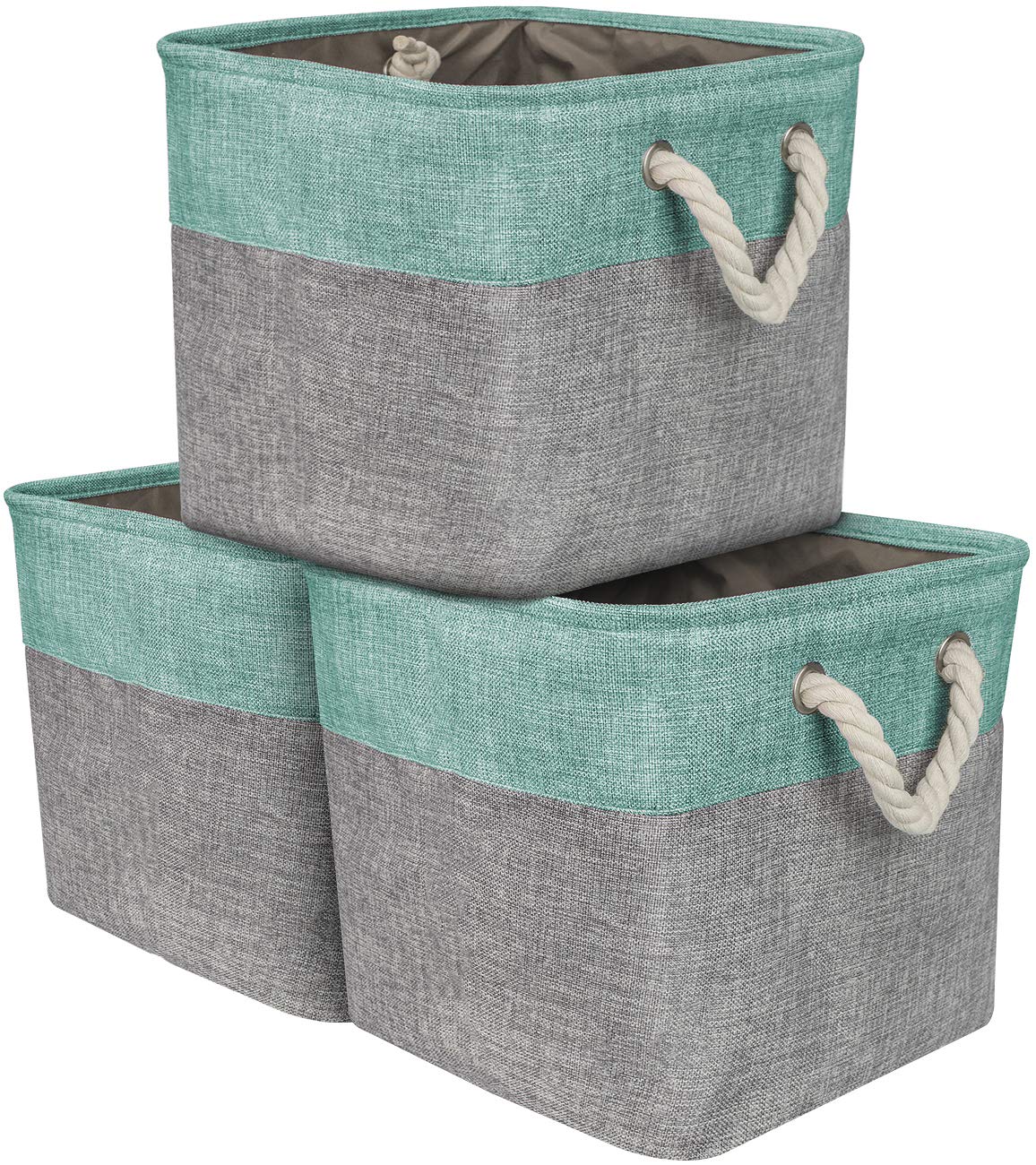适用于亚麻制品,玩具,衣服,儿童房,幼儿房 woven rope basket - teal