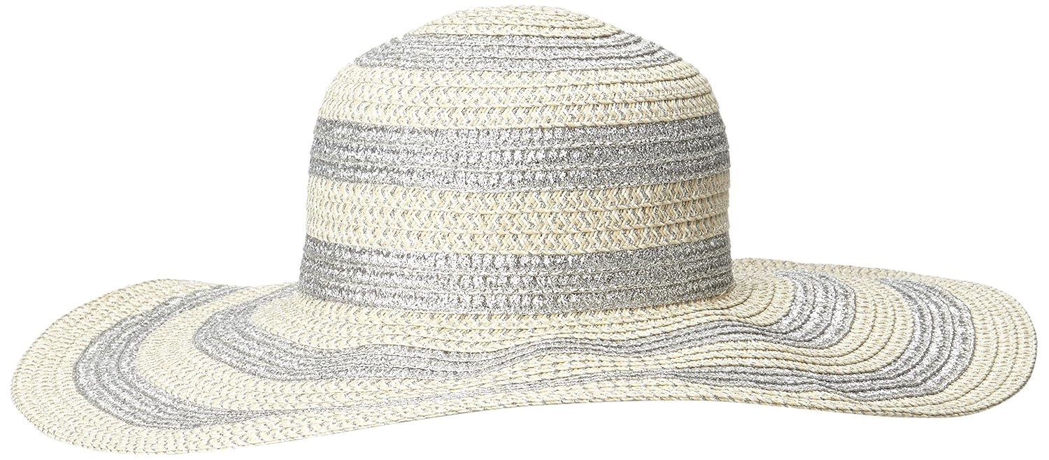 san diego hat company 女士 large brim stripe lurex mixed braid