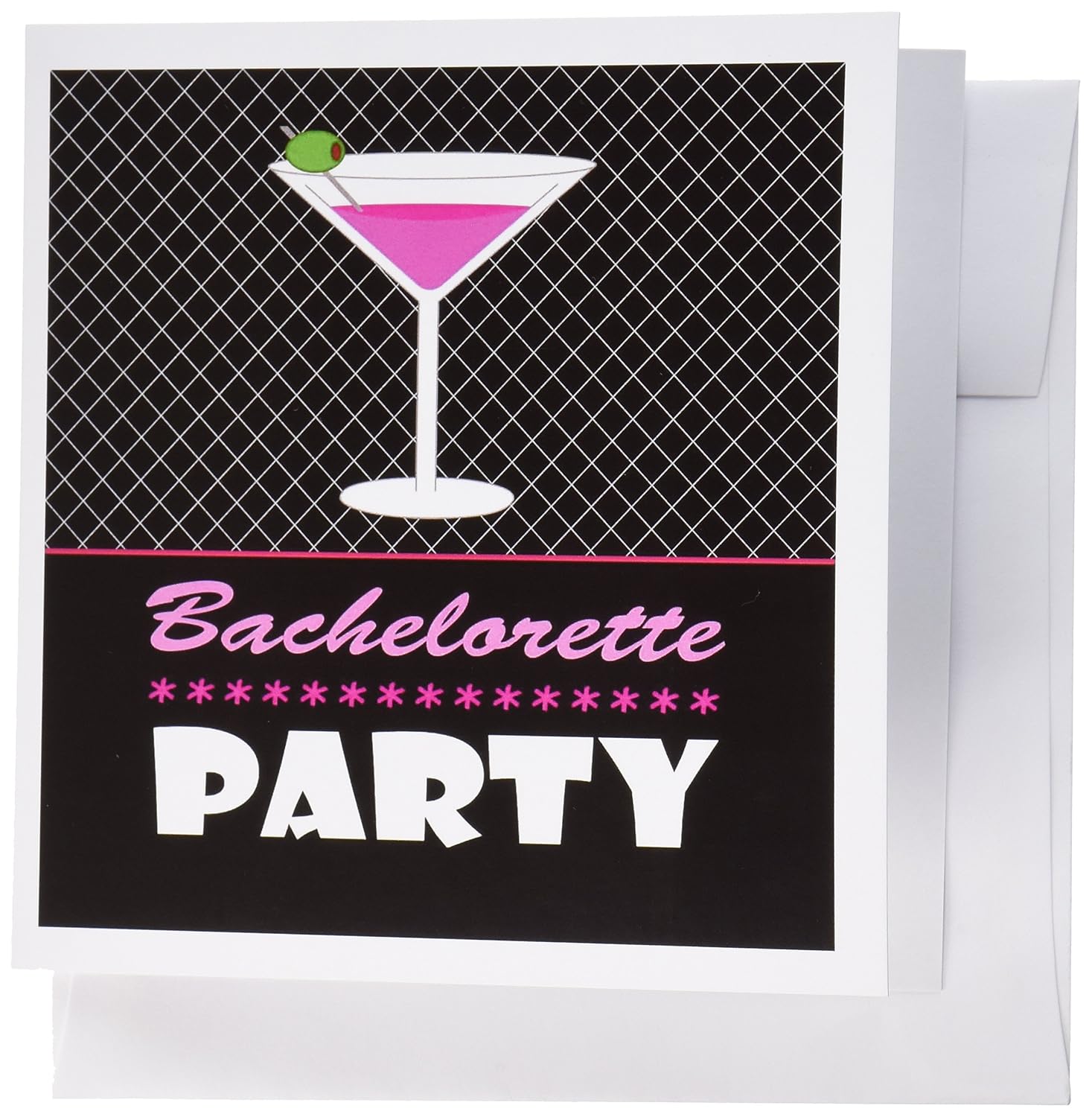 party gift, hot pink and black, pink martini greeting cards, set