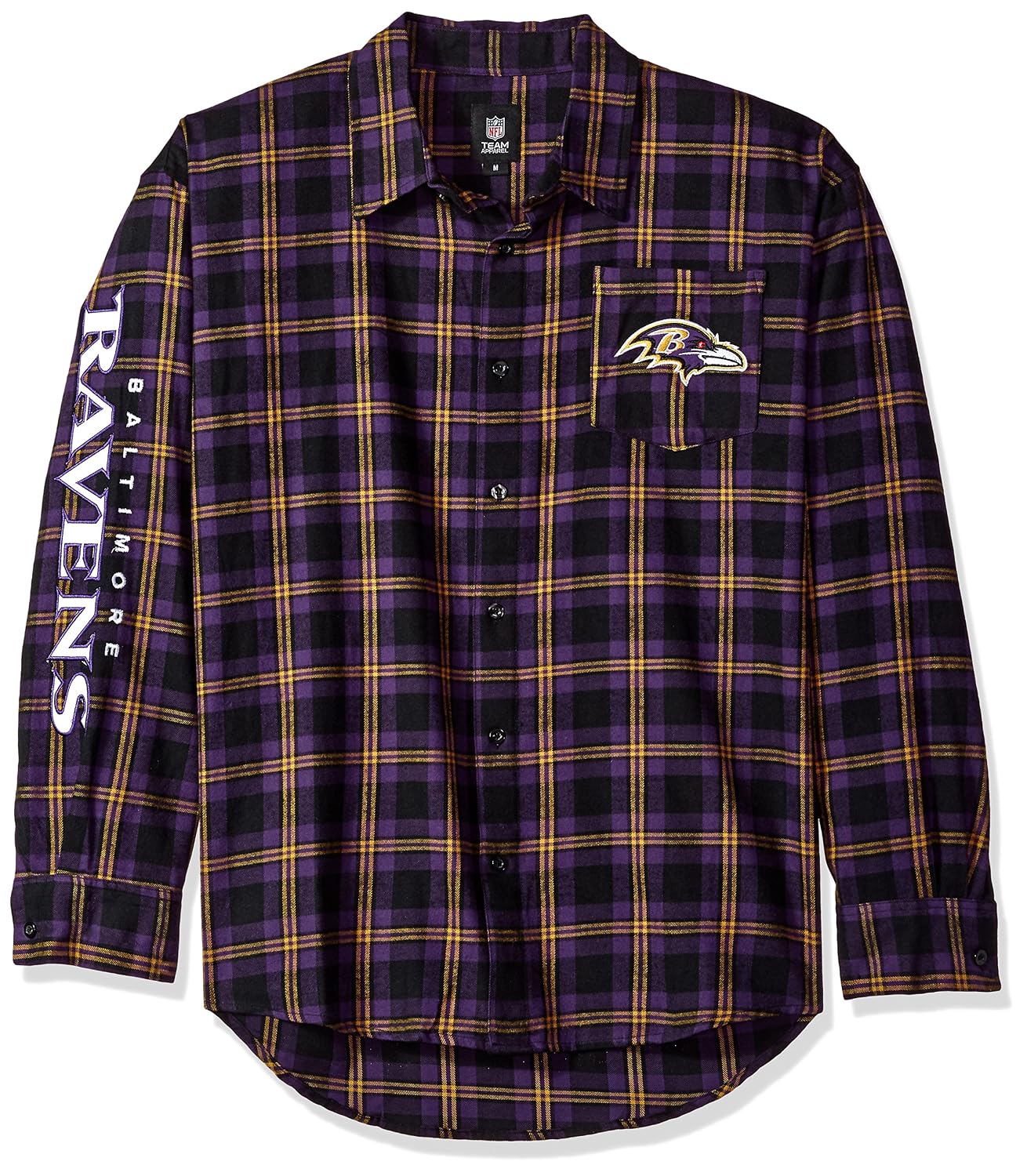 klew nfl baltimore ravens wordmark basic flannel shirt 黑色
