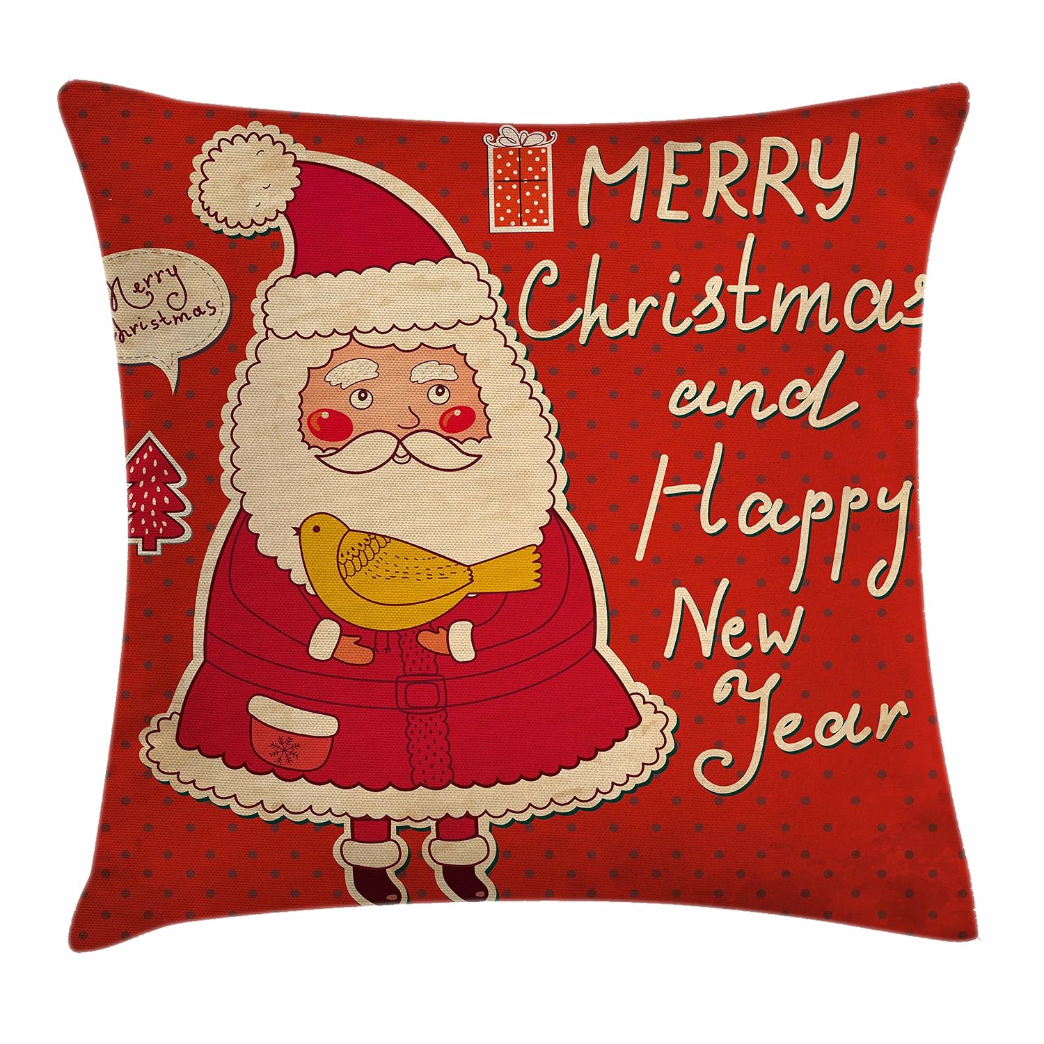 christmas throw pillow cushion cover by ambesonne, happy new