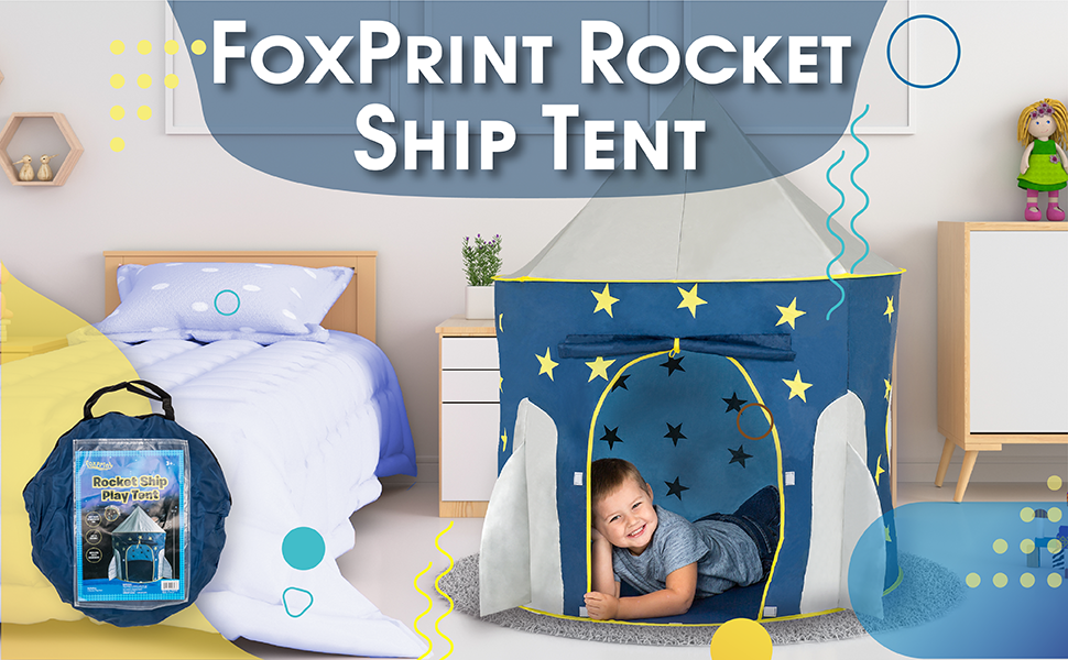 foxprint 火箭飞船帐篷——太空主题角色扮演帐篷,太空游戏之家,儿童