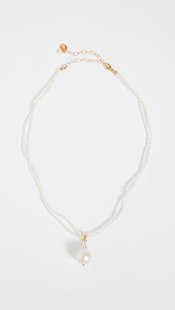白色珍珠吊坠项链