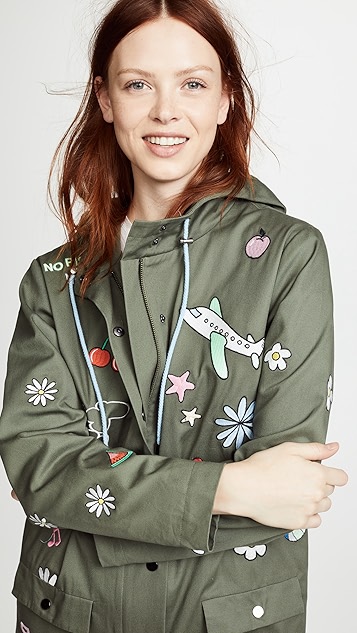 mira mikati 刺绣图标派克大衣