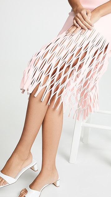 暗花穿孔半身裙