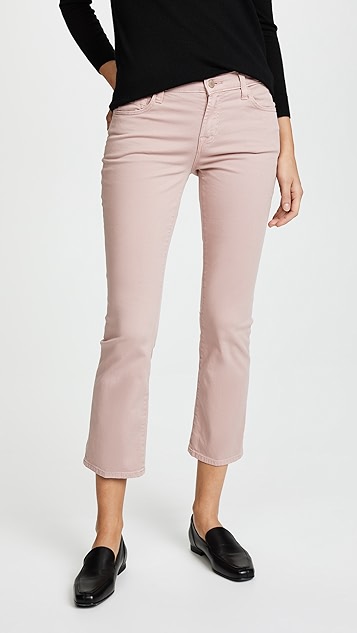 selena 中裆九分微喇牛仔裤