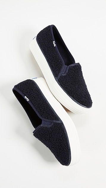 triple decker 仿羊羔绒运动鞋 | keds - idollook