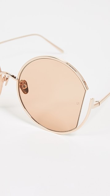 linda farrow luxe 圆形超大太阳镜