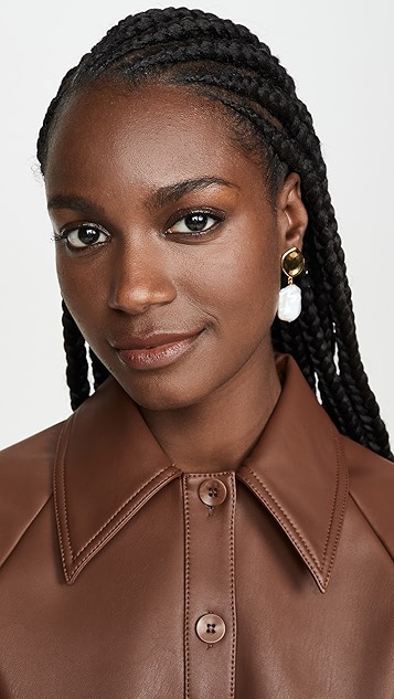 lizzie fortunato 白色珍珠耳环