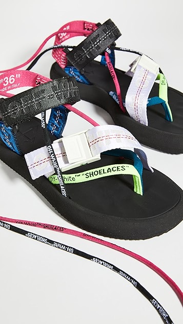 off-white 多重固定带微型凉鞋