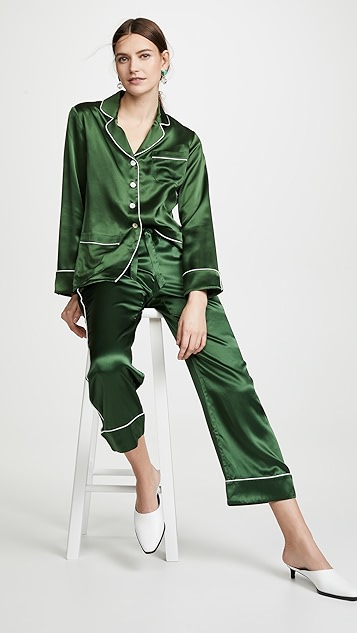 olivia von halle coco 长款睡衣套装