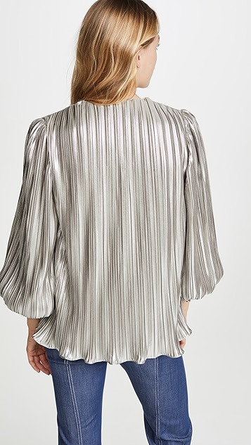 打褶泡泡纱上衣